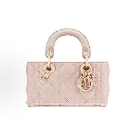 DIOR迪奥 Lady D-Joy ⼿提包 超迷你 ⼥款 胭脂粉色